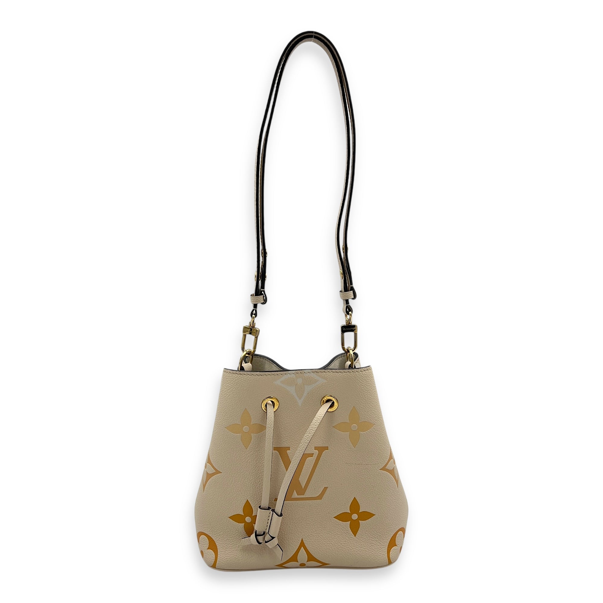 NeoNoe Bucket Bag BB Beige in Empreinte Leather, Gold hardware