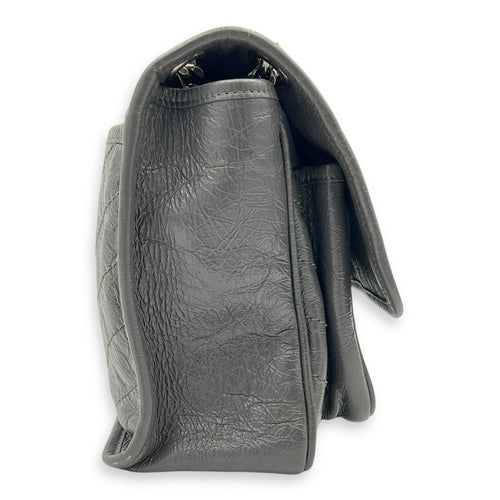 Niki Medium Grey Shoulder Bag in Calfskin, Ruthenium hardware