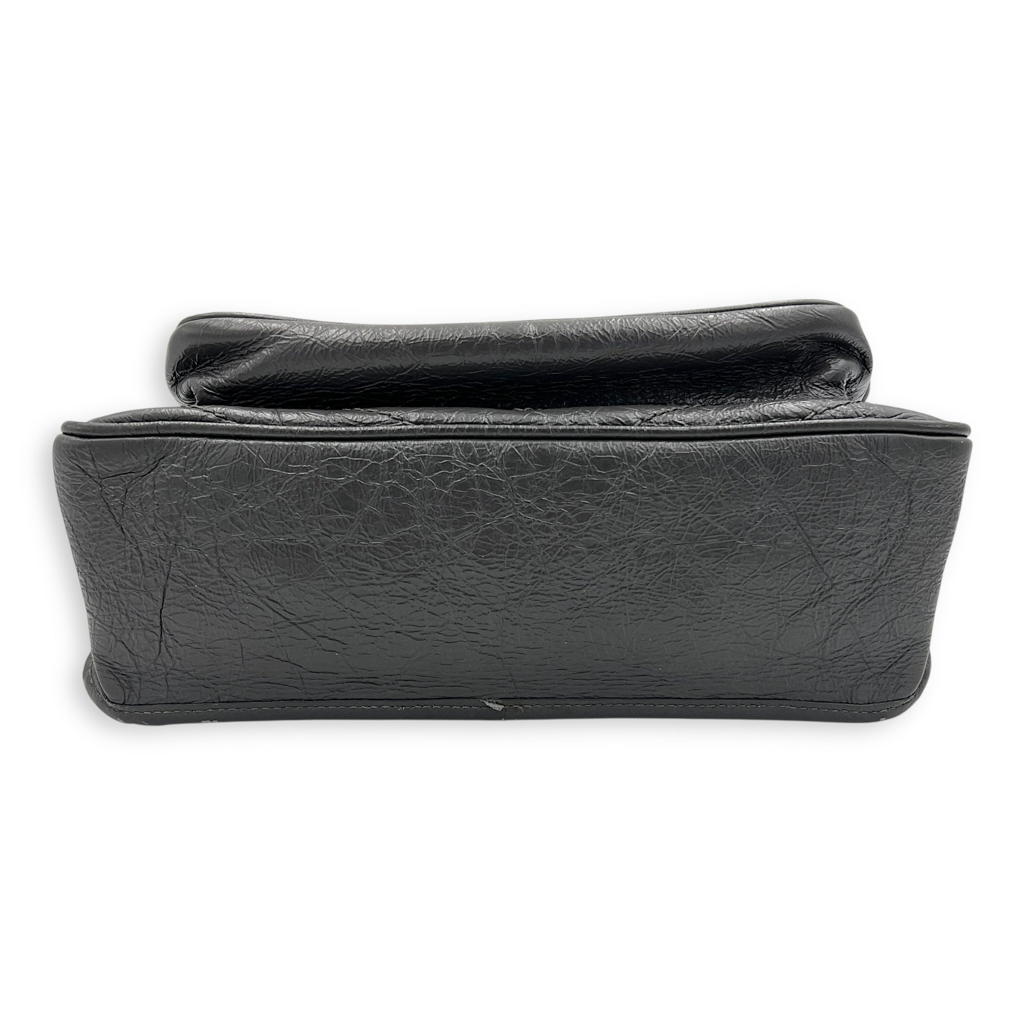 Niki Medium Grey Shoulder Bag in Calfskin, Ruthenium hardware