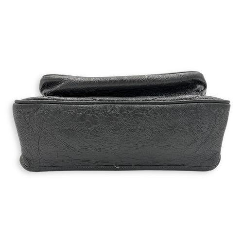 Niki Medium Grey Shoulder Bag in Calfskin, Ruthenium hardware