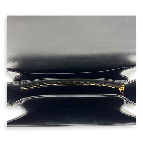 Triomphe Shoulder Bag Black in Calfskin, Gold hardware