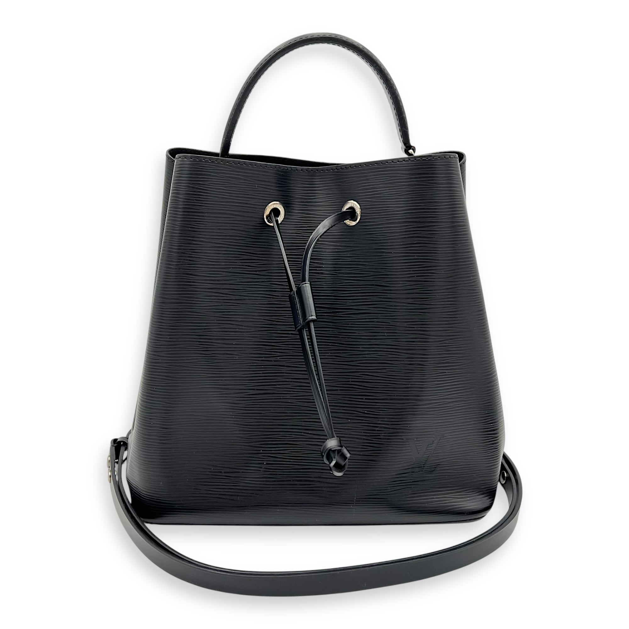 NeoNoe Bucket Bag Black in Epi Leather, Silver hardware