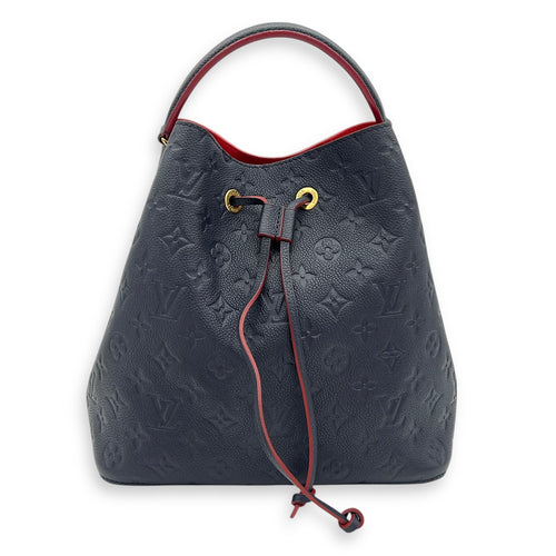 NeoNoe Bucket Bag Blue in Empreinte Leather, Gold hardware