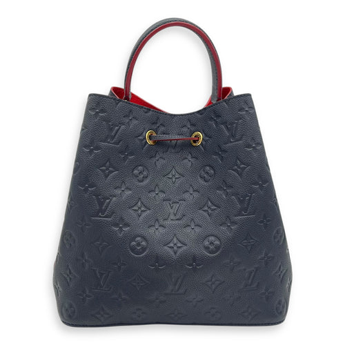 NeoNoe Bucket Bag Blue in Empreinte Leather, Gold hardware