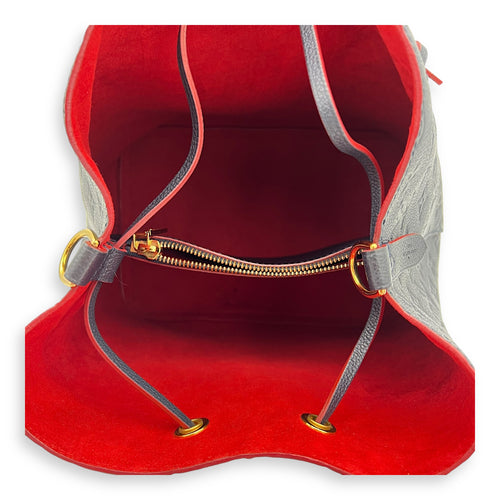 NeoNoe Bucket Bag Blue in Empreinte Leather, Gold hardware
