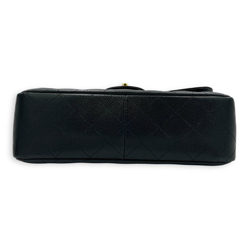 Classic Shoulder Bag Jumbo Black in Caviar Leather, Gold hardware