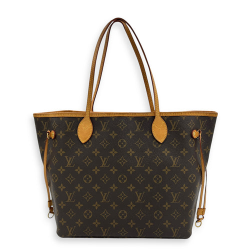Neverfull Tote Bag MM Brown in Monogram Coated Canvas, Gold hardware
