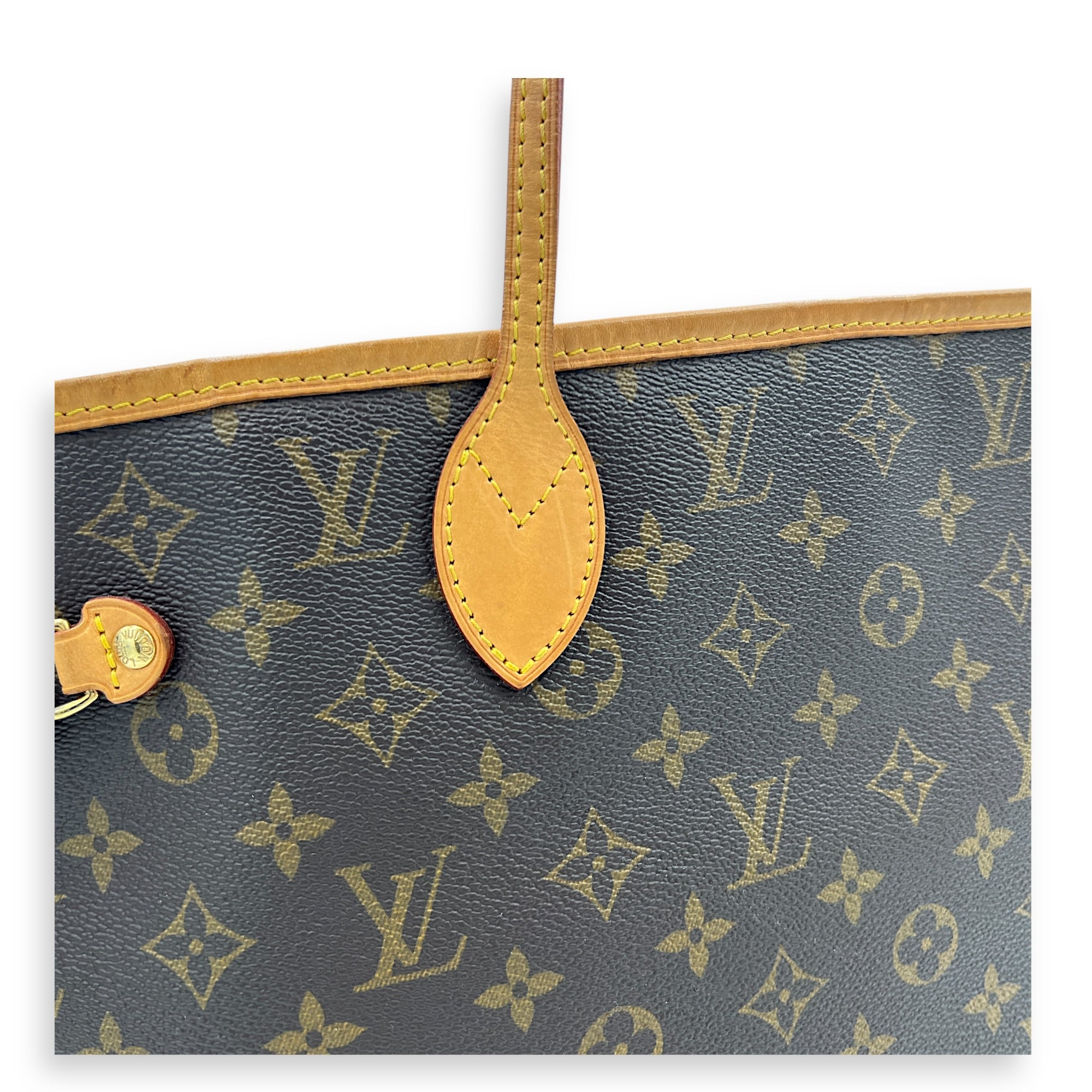 Neverfull Tote Bag MM Brown in Monogram Coated Canvas, Gold hardware