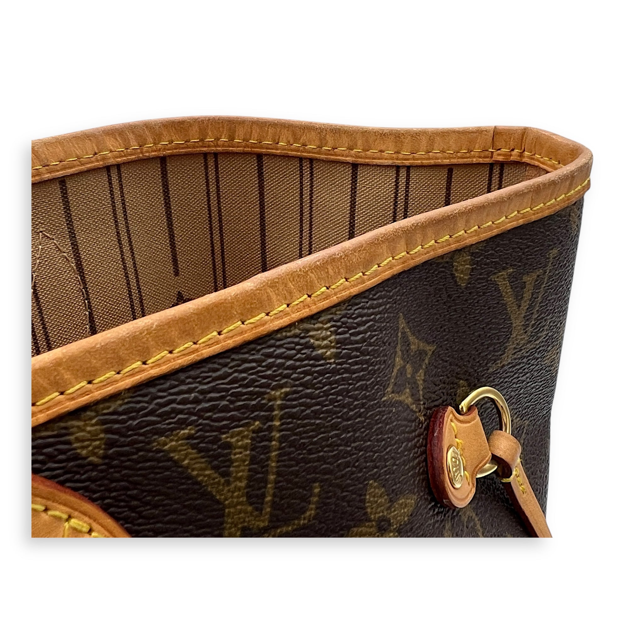 Neverfull Tote Bag MM Brown in Monogram Coated Canvas, Gold hardware