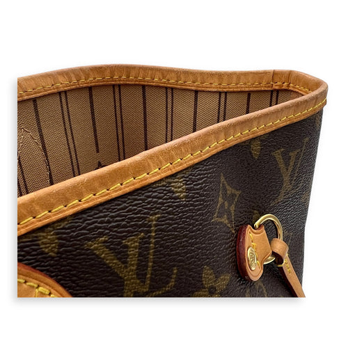 Neverfull Tote Bag MM Brown in Monogram Coated Canvas, Gold hardware