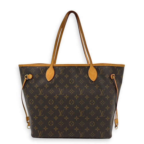 Neverfull Tote Bag MM Brown in Monogram Coated Canvas, Gold hardware