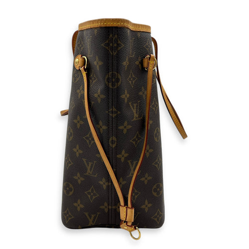 Neverfull Tote Bag MM Brown in Monogram Coated Canvas, Gold hardware