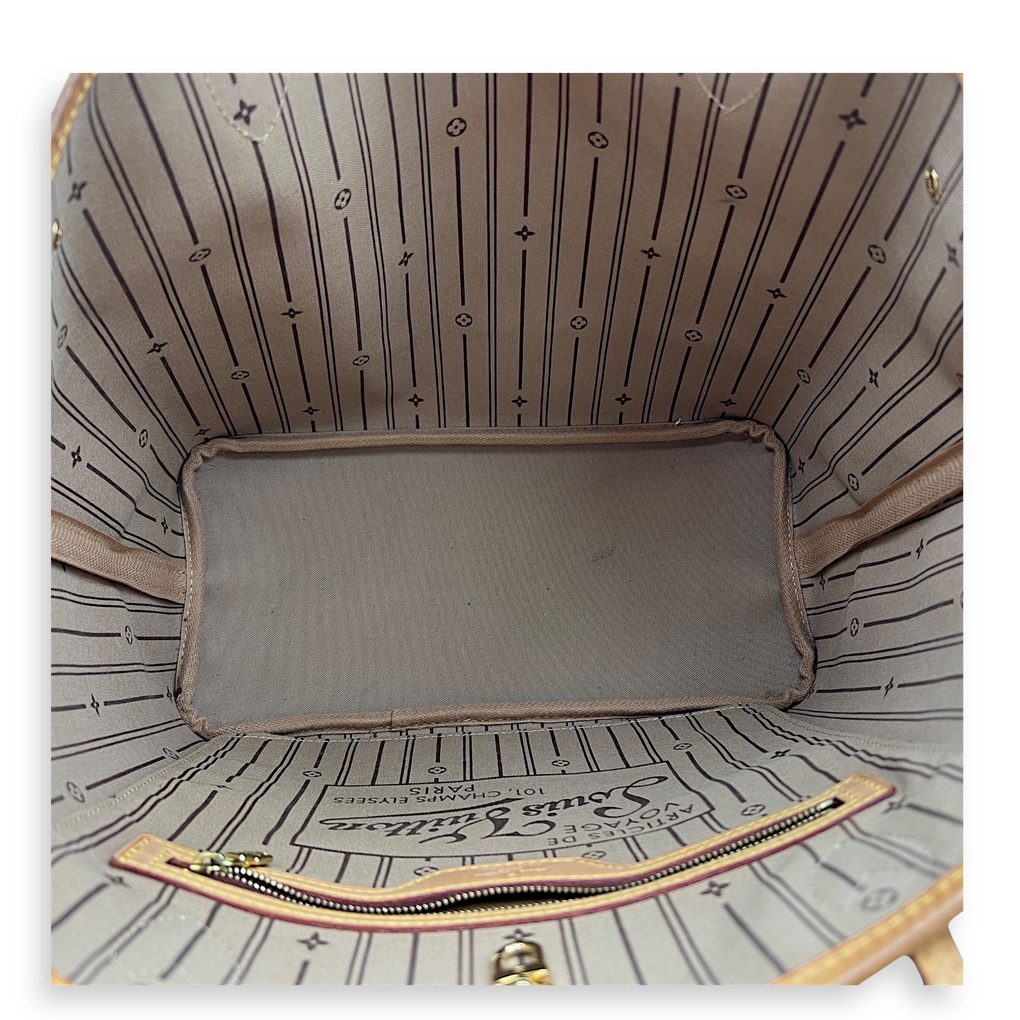 Neverfull Tote Bag MM Brown in Monogram Coated Canvas, Gold hardware