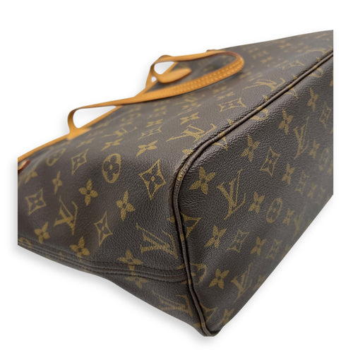 Neverfull Tote Bag MM Brown in Monogram Coated Canvas, Gold hardware