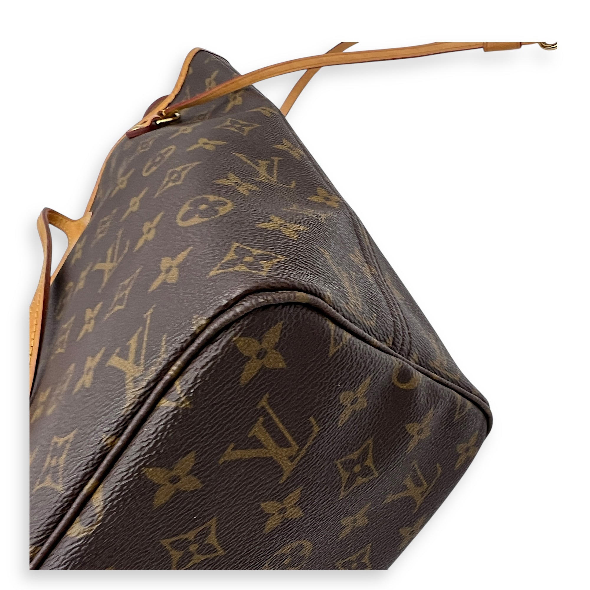 Neverfull Tote Bag MM Brown in Monogram Coated Canvas, Gold hardware