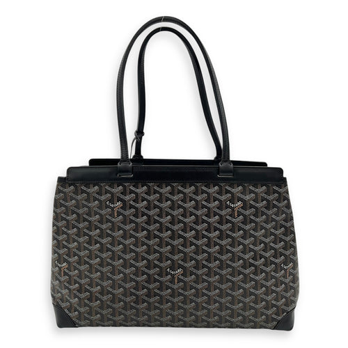 Bellechasse Tote Bag PM Black in Coated Canvas, Silver hardware