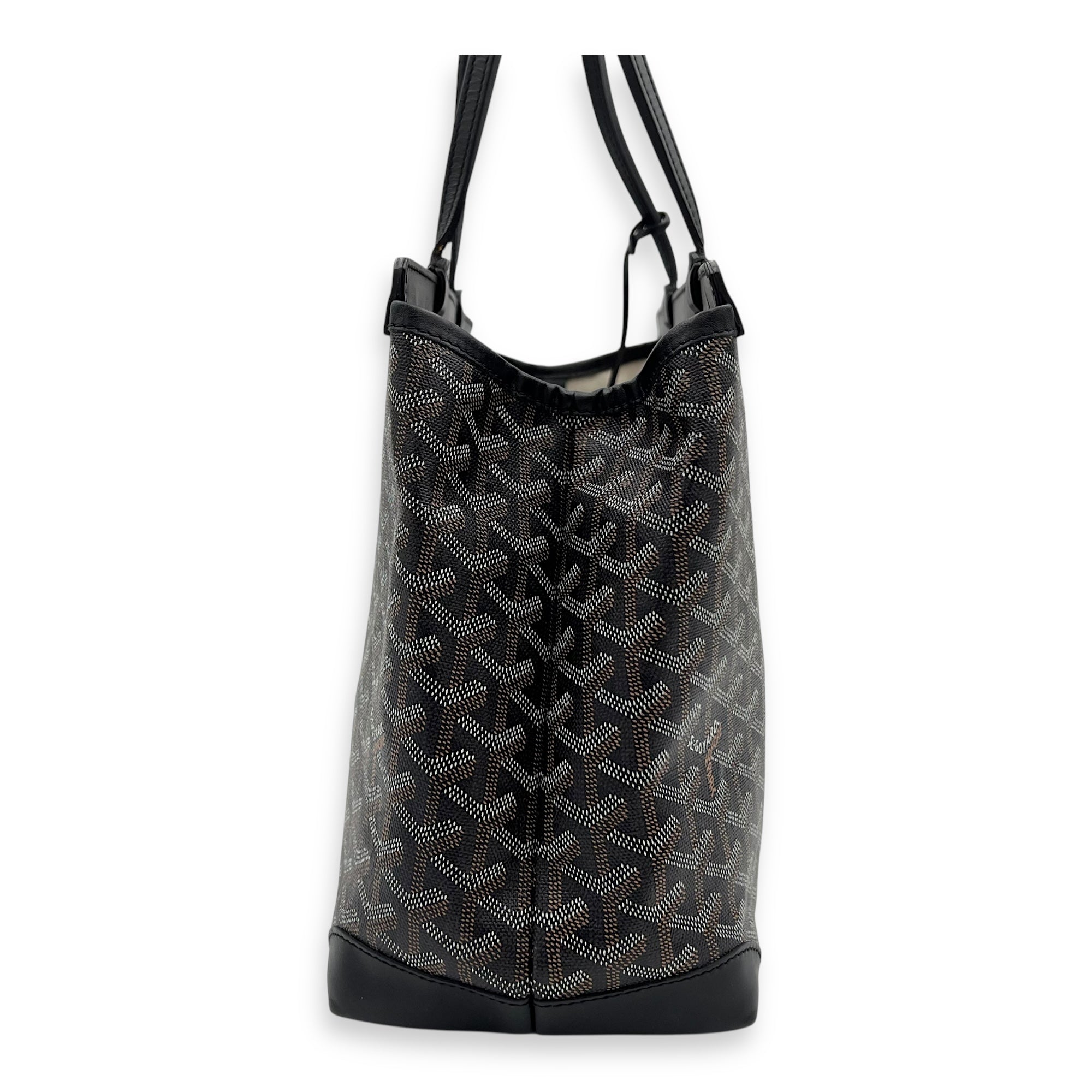 Bellechasse Tote Bag PM Black in Coated Canvas, Silver hardware