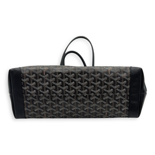 Bellechasse Tote Bag PM Black in Coated Canvas, Silver hardware