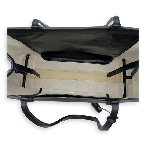Bellechasse Tote Bag PM Black in Coated Canvas, Silver hardware
