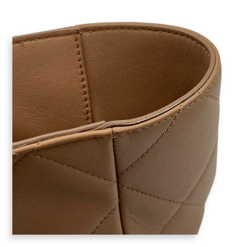 CC Tote Bag Beige in Calfskin, Gold hardware