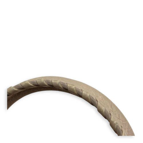 City Top Handle Bag Small Beige in Lambskin, Gunmetal hardware