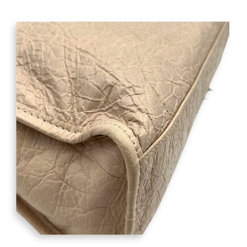 City Top Handle Bag Small Beige in Lambskin, Gunmetal hardware