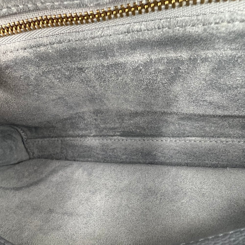 16 Shoulder Bag Blue in Calfskin, Gold hardware