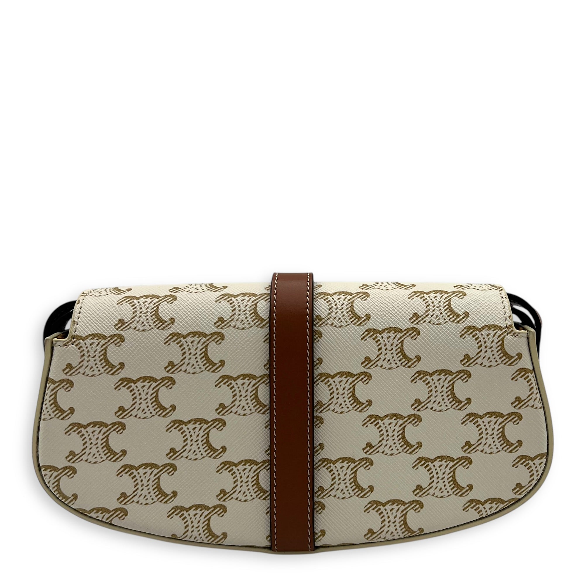 Tabou Shoulder Bag White in Coated Canvas, Gold hardware