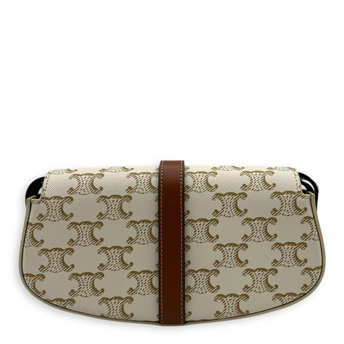 Tabou Shoulder Bag White in Coated Canvas, Gold hardware