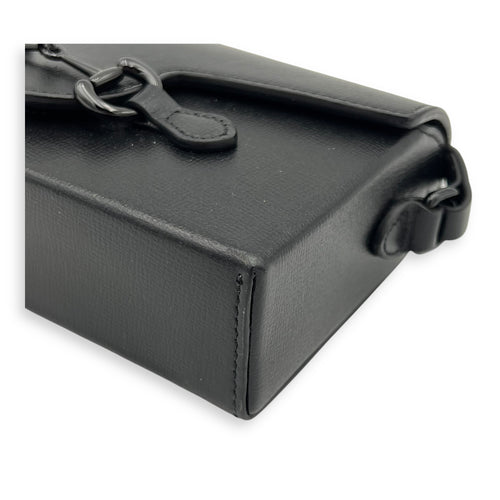 Horsebit 1955 Shoulder Bag Mini Black in Calfskin, Black hardware
