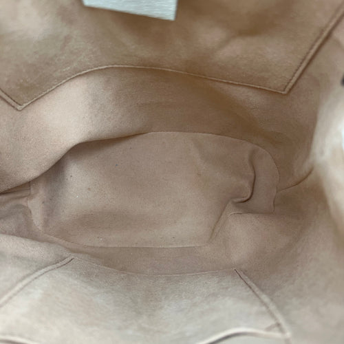 Ophidia Bucket Bag White in Deerskin, Gold hardware