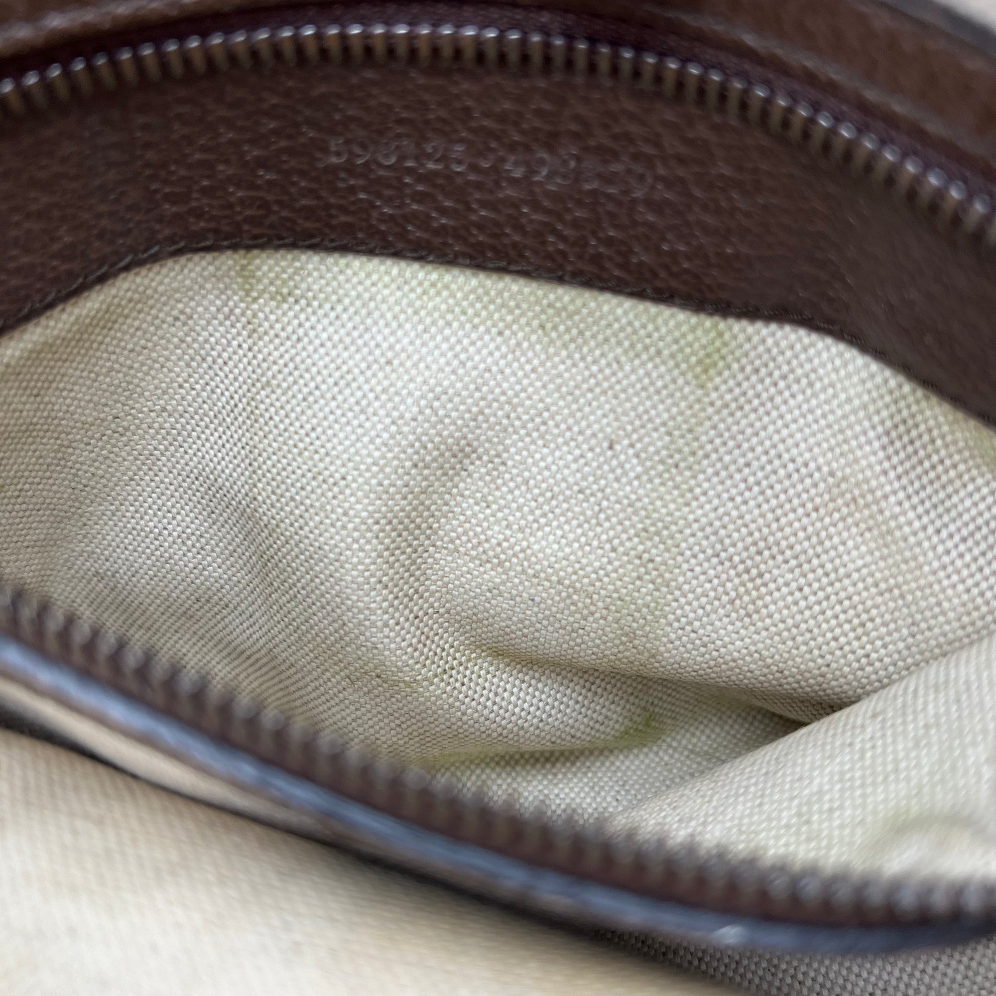 Ophidia Shoulder Bag Brown in Coated Canvas, Gold hardware