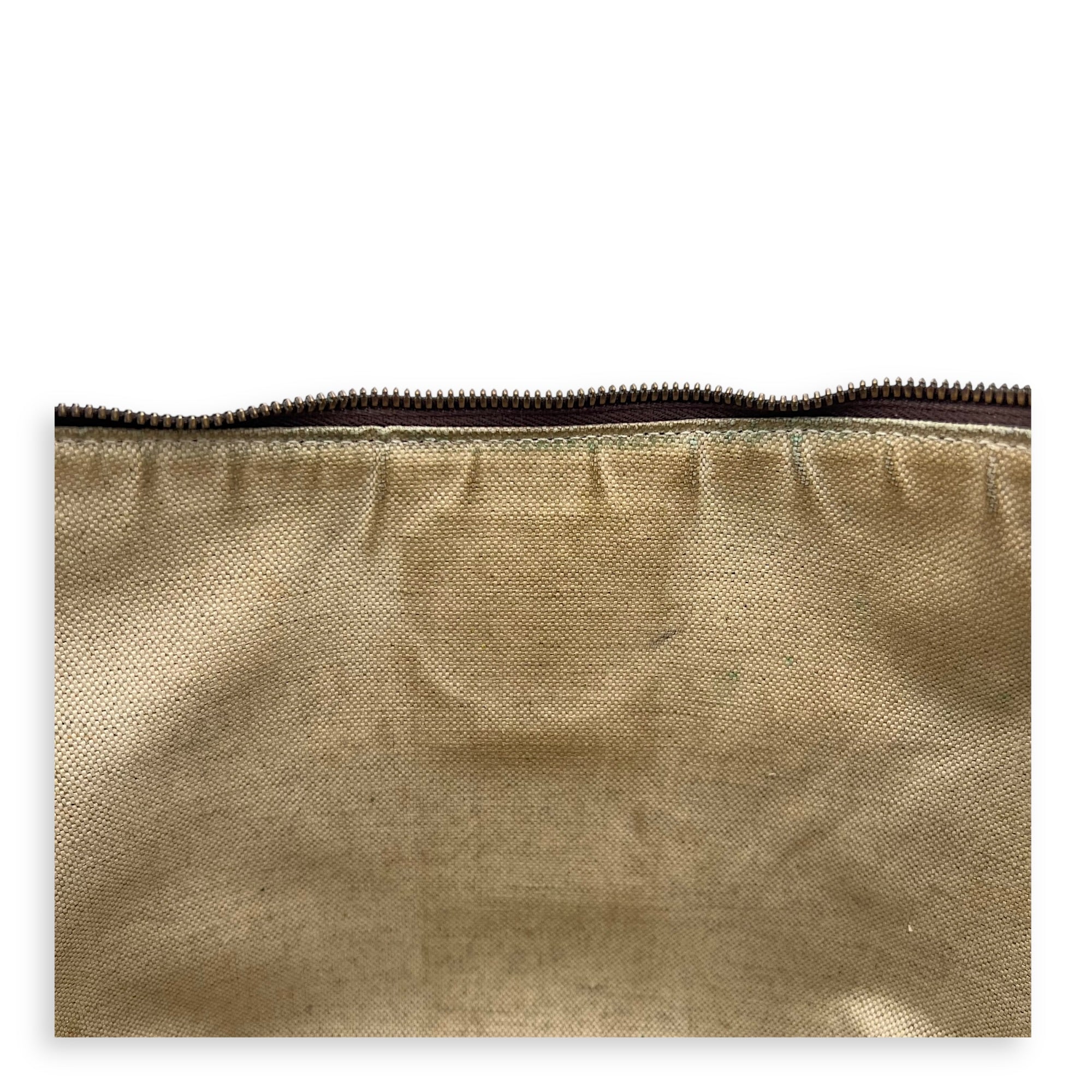 Ophidia Shoulder Bag Brown in Coated Canvas, Gold hardware