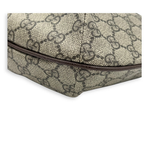 Ophidia Shoulder Bag Brown in Coated Canvas, Gold hardware