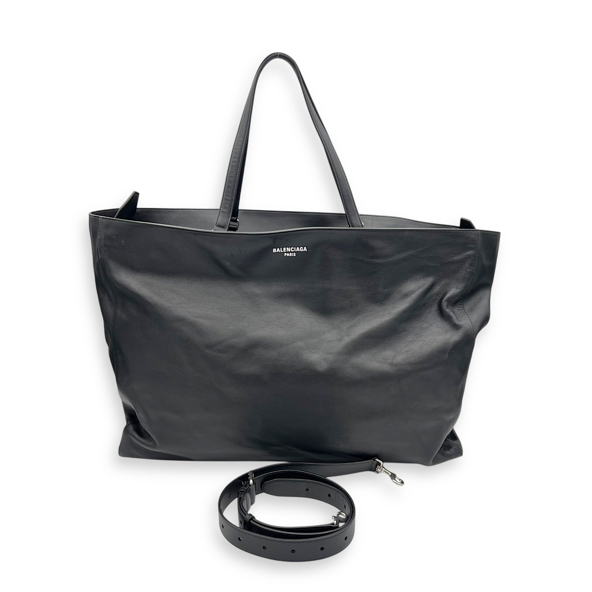 Passenger XL Carry All Tote Bag Black in Calfskin, Silver hardware