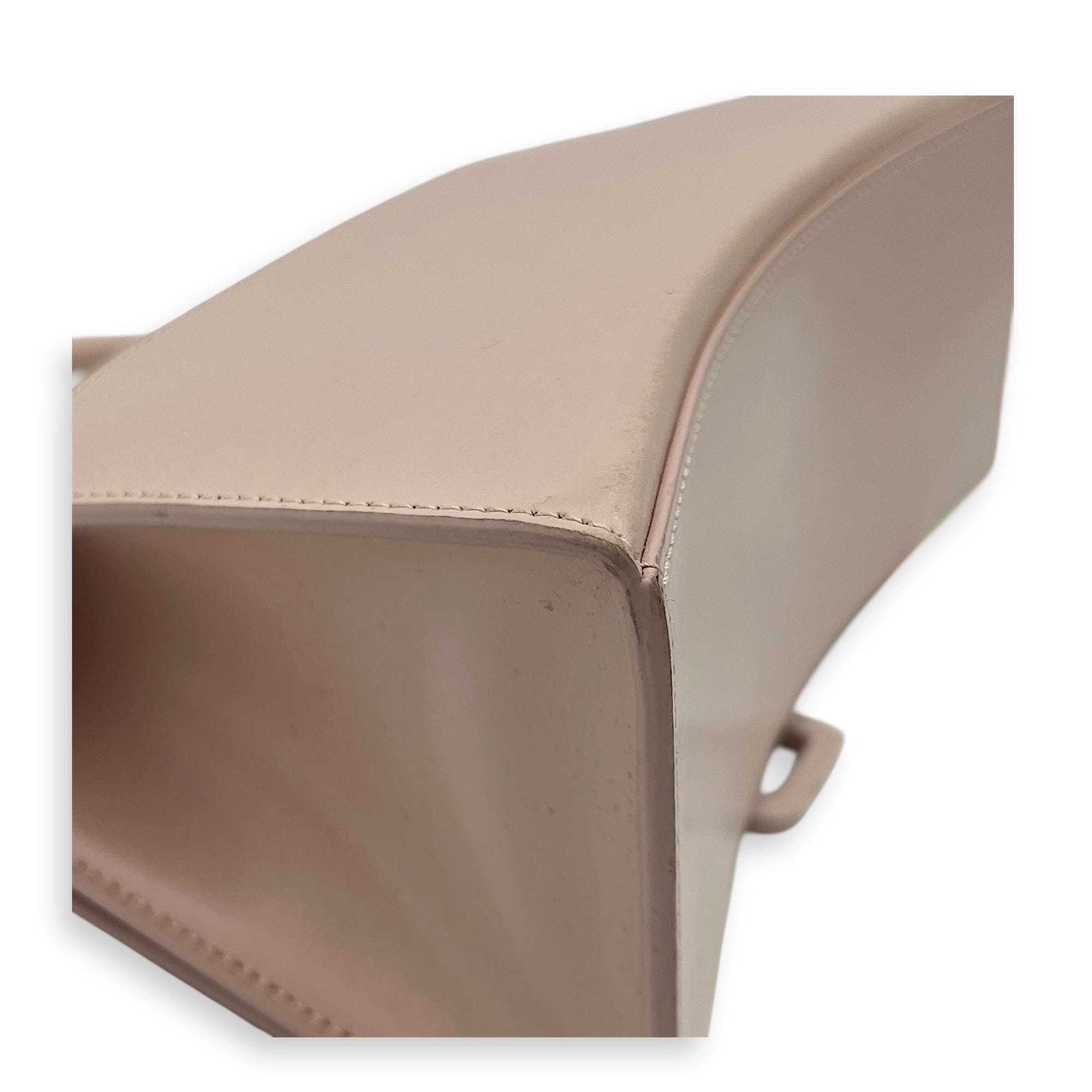 Hourglass Top Handle Bag XS Pink in Calfskin, Silver hardware