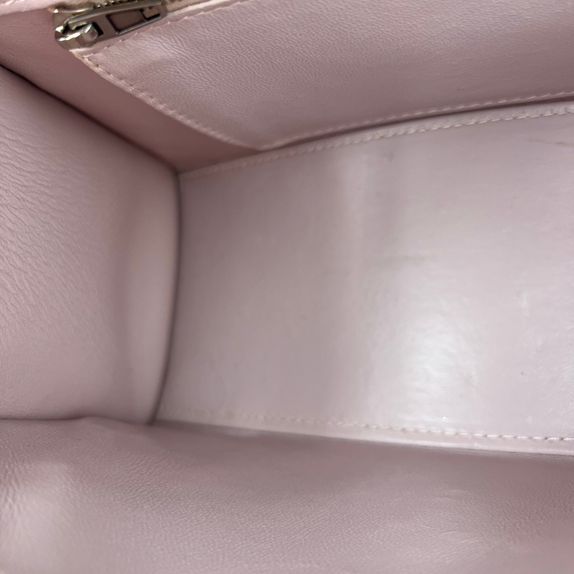 Hourglass Top Handle Bag XS Pink in Calfskin, Silver hardware