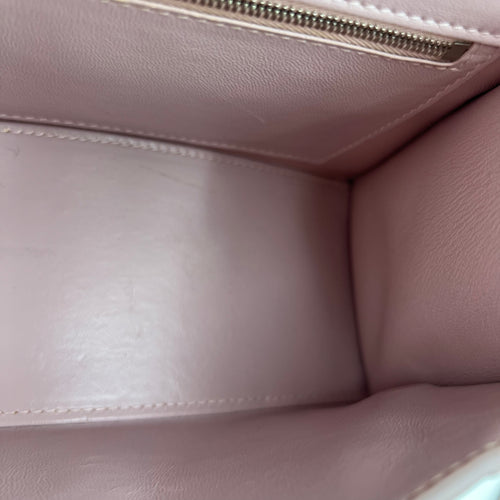 Hourglass Top Handle Bag XS Pink in Calfskin, Silver hardware