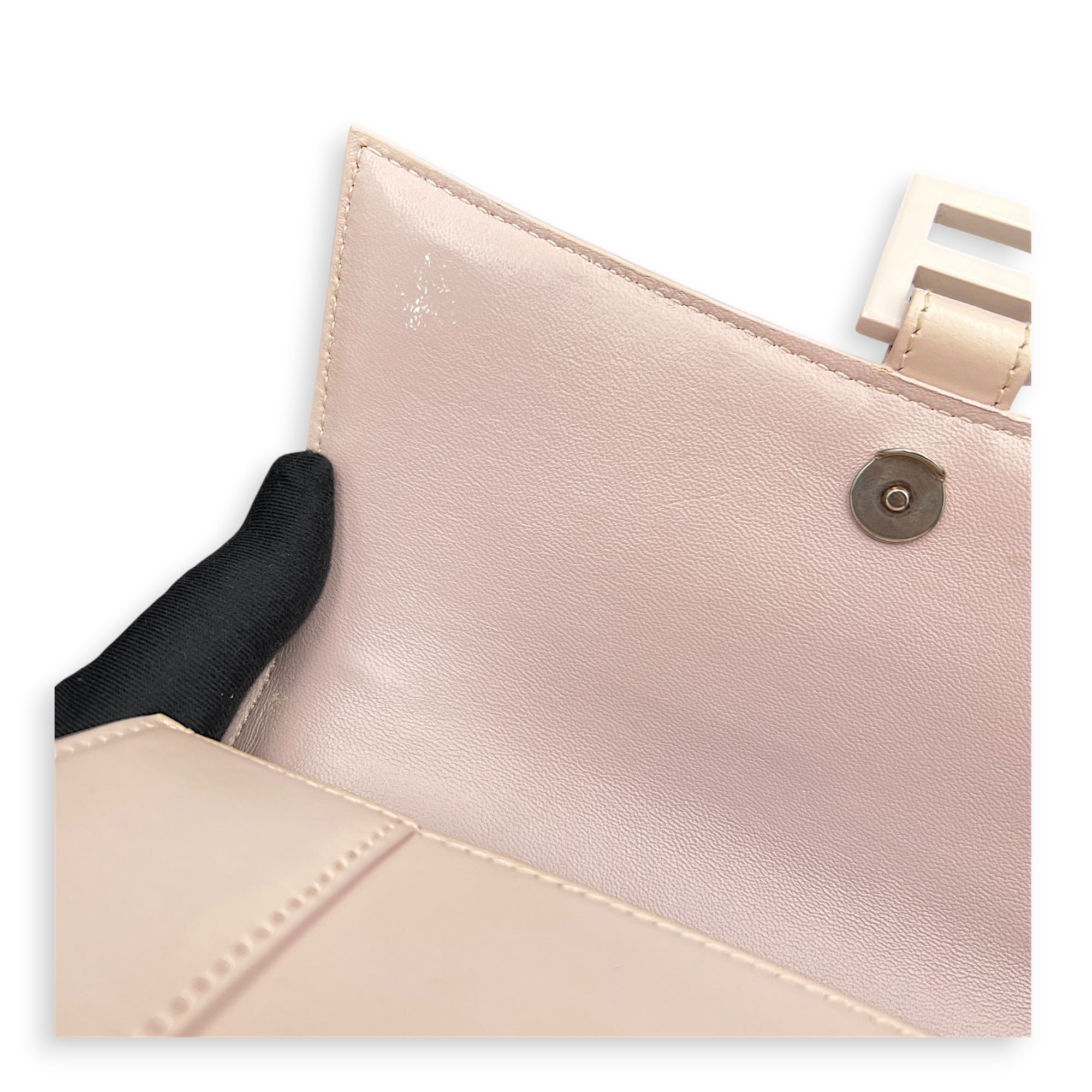 Hourglass Pink Top Handle Bag in Calfskin, Silver hardware