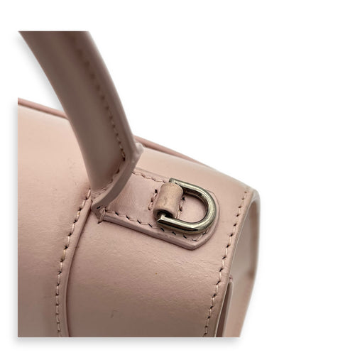 Hourglass Top Handle Bag XS Pink in Calfskin, Silver hardware