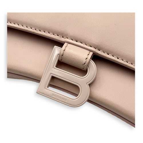 Hourglass Top Handle Bag XS Pink in Calfskin, Silver hardware