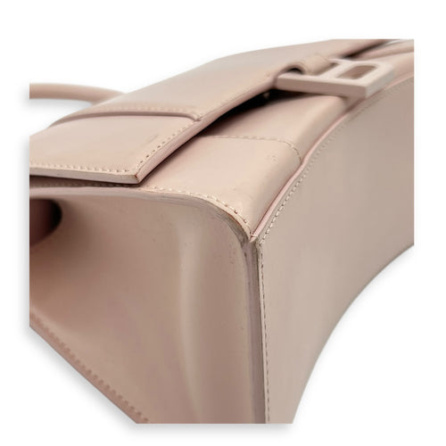 Hourglass Top Handle Bag XS Pink in Calfskin, Silver hardware