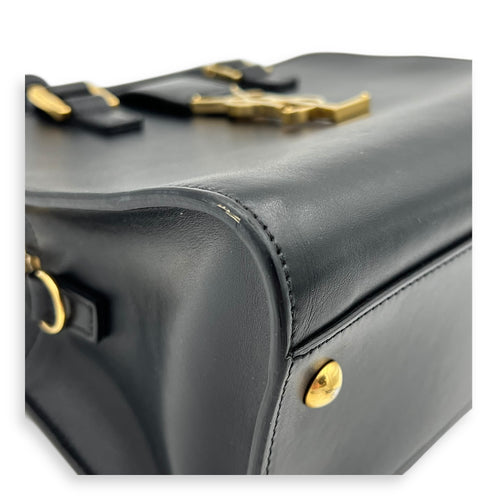 Cabas Top Handle Bag Black in Calfskin, Gold hardware