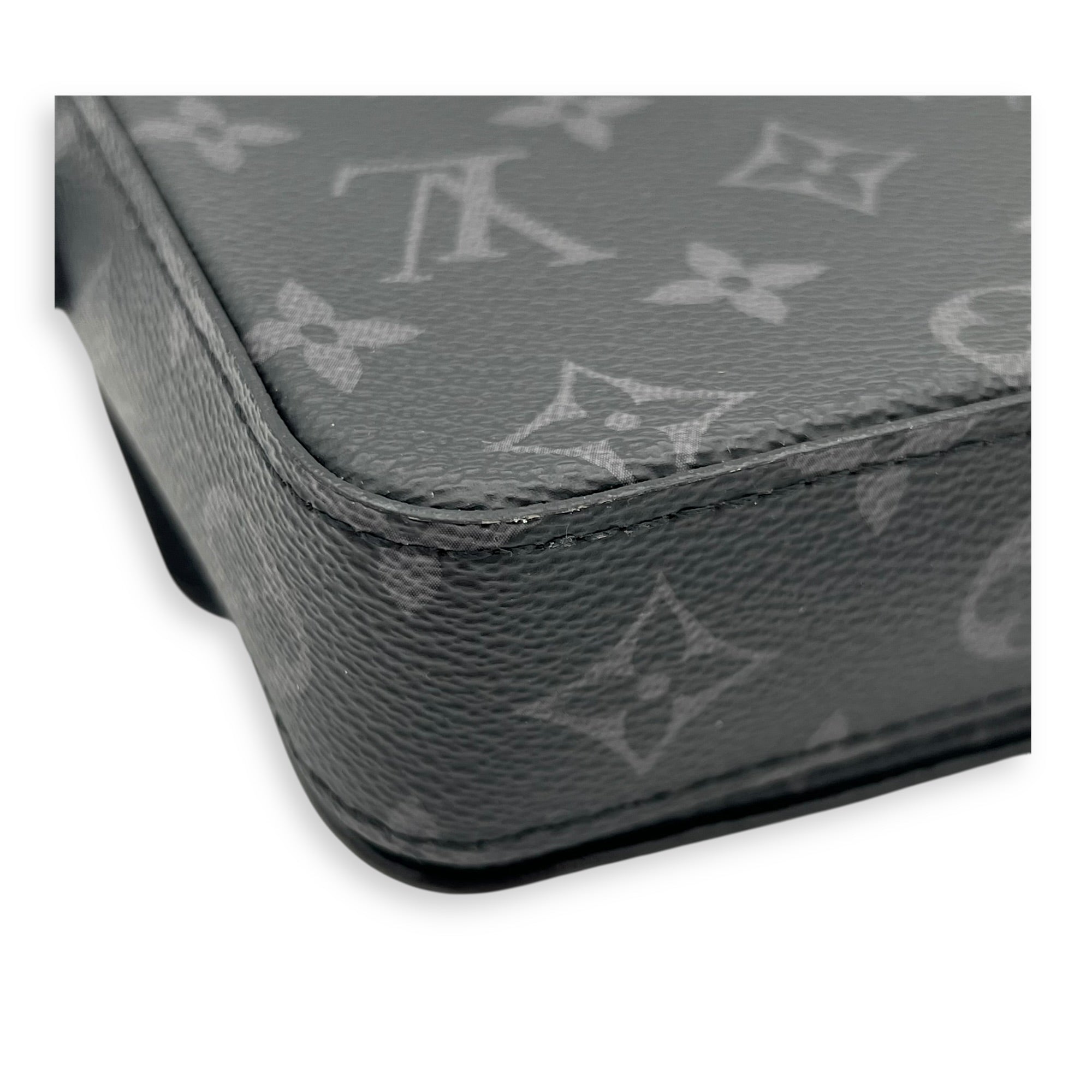 Montsouris Wearable Wallet Shoulder Bag Black in Monogram Coated Canvas, Black hardware