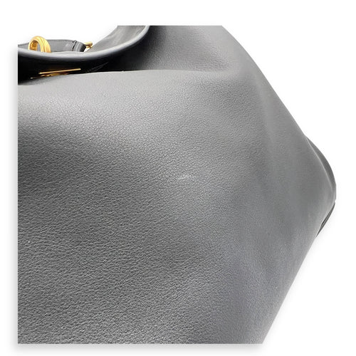 Rodeo Top Handle Bag Medium Black in Calfskin, Gold hardware