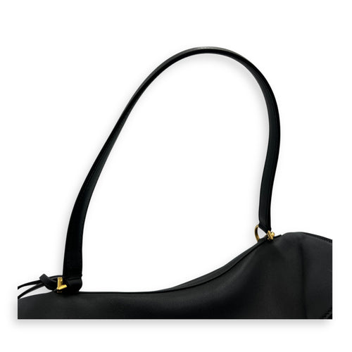 Rodeo Top Handle Bag Medium Black in Calfskin, Gold hardware