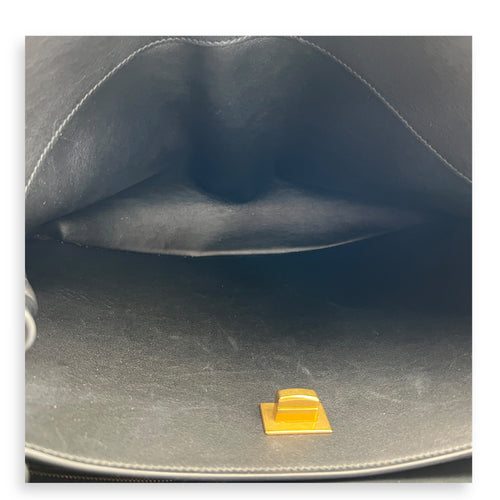 Rodeo Top Handle Bag Medium Black in Calfskin, Gold hardware