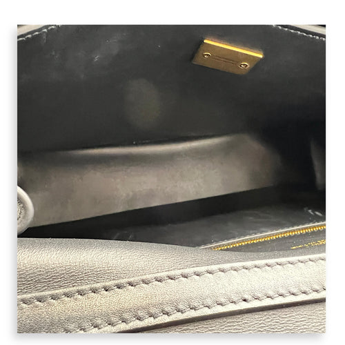 Rodeo Top Handle Bag Medium Black in Calfskin, Gold hardware