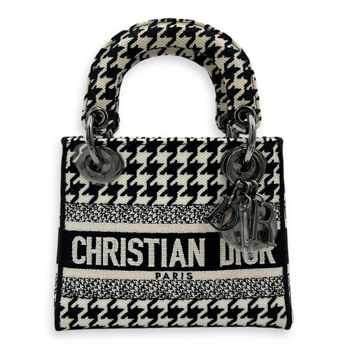 Lady D-Lite Top Handle Bag Multi-colour in Canvas, Silver hardware