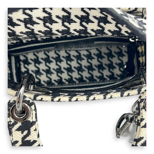 Lady D-Lite Top Handle Bag Multi-colour in Canvas, Silver hardware